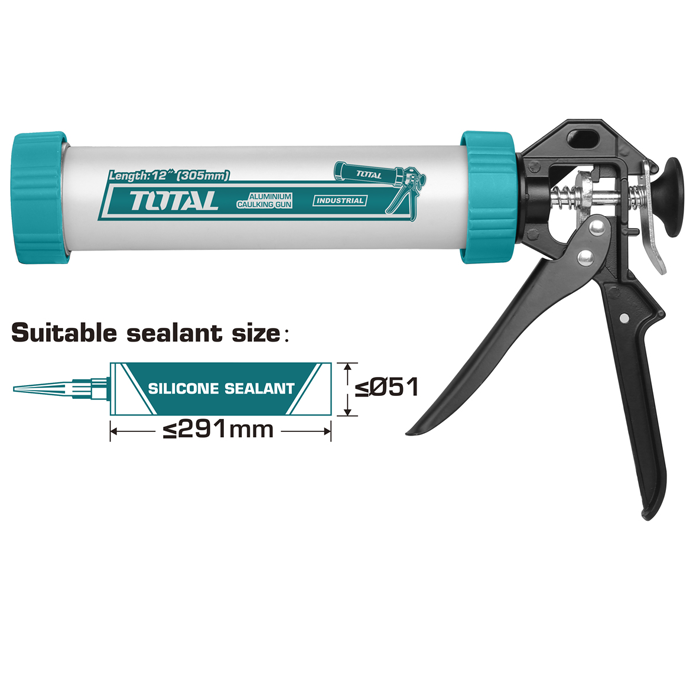 TOTAL ALUMINUM CAULKING GUN 12"