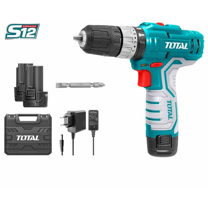 TOTAL LITHIUM-ION IMPACT DRILL 12V WITH IMPACT FUNCTION