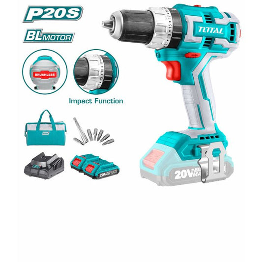 TOTAL LITHIUM-ION BRUSHLESS IMPACT DRILL 20V 2-SPEED GEAR